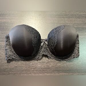 Victoria’s Secret Dream Angels Multi-way Strapless Bra Black Lace 32C Padded